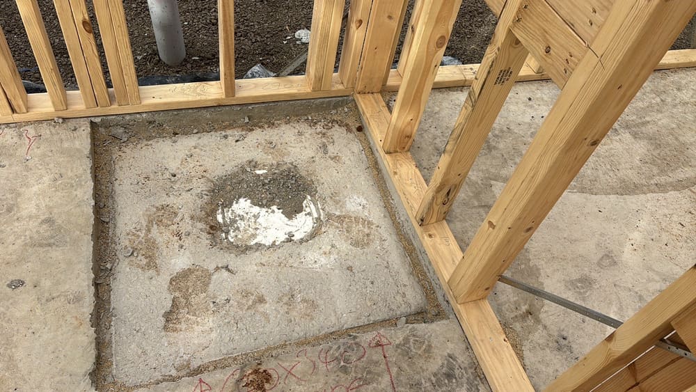 Extension required, recorded during a slab pre-pour inspection in Thornhill Park
